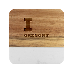 I Love Gregory Marble Wood Coaster (square) by ilovewhateva
