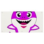 Purple Shark Fish Banner and Sign 4  x 2  Front