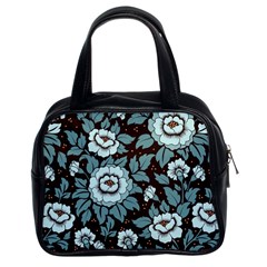 Vintage Floral Pattern Blue Damask Pattern Blue Vintage Classic Handbag (two Sides) by Semog4