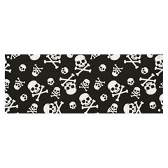 Skull Crossbones Seamless Pattern Holiday-halloween-wallpaper Wrapping Packing Backdrop Banner And Sign 8  X 3  by Ravend