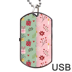 Flat Christmas Pattern Collection Dog Tag Usb Flash (two Sides) by Semog4
