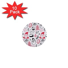 Christmas Themed Seamless Pattern 1  Mini Buttons (10 Pack)  by Semog4