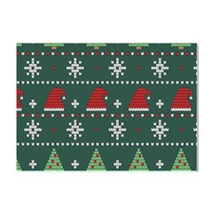 Beautiful Knitted Christmas Pattern Crystal Sticker (a4) by Semog4