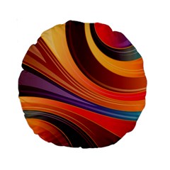 Abstract Colorful Background Wavy Standard 15  Premium Round Cushions by Semog4