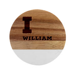 I Love William Marble Wood Coaster (round) by ilovewhateva