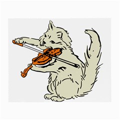 Cat Playing The Violin Art Small Glasses Cloth by oldshool