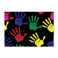 Handprints-hand-print-colourful Crystal Sticker (a4) by Semog4