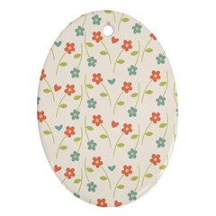 Floral-pattern-wallpaper-retro Ornament (oval) by Semog4