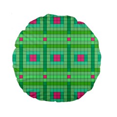 Checkerboard-squares-abstract-- Standard 15  Premium Round Cushions by Semog4