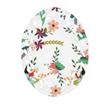 Floral-backdrop-pattern-flower Oval Filigree Ornament (Two Sides) Front