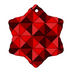 Red Diamond Shapes Pattern Ornament (snowflake) by Semog4