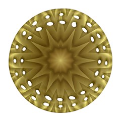 Background Pattern Golden Yellow Ornament (round Filigree) by Semog4
