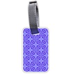 Decor Pattern Blue Curved Line Luggage Tag (one side) Front