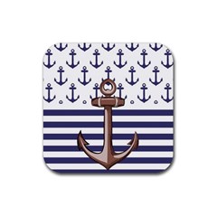 Anchor Background Design Rubber Coaster (square) by Semog4