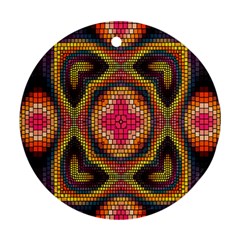 Kaleidoscope Art Pattern Ornament Ornament (round) by Semog4