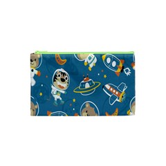 Seamless Pattern Funny Astronaut Outer Space Transportation Cosmetic Bag (xs) by Semog4