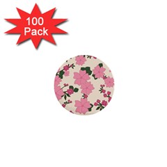 Floral Vintage Flowers 1  Mini Buttons (100 Pack)  by Dutashop