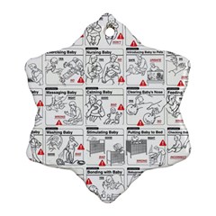 White Printer Paper With Text Overlay Humor Dark Humor Infographics Snowflake Ornament (two Sides) by Salman4z