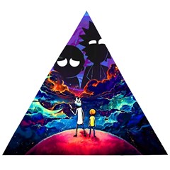 Rick And Morty In Outer Space Wooden Puzzle Triangle by Salman4z