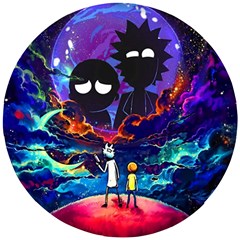 Rick And Morty In Outer Space Wooden Puzzle Round by Salman4z