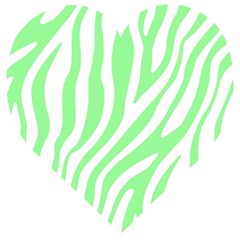 Green Zebra Vibes Animal Print  Wooden Puzzle Heart by ConteMonfrey