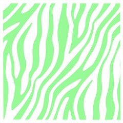 Green Zebra Vibes Animal Print  Wooden Puzzle Square by ConteMonfrey