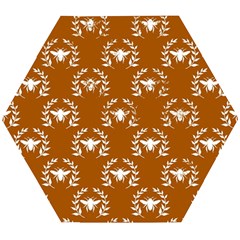 Brown Golden Bees Wooden Puzzle Hexagon by ConteMonfrey