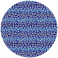 Animal Print - Blue - Leopard Jaguar Dots Small  Wooden Puzzle Round by ConteMonfrey