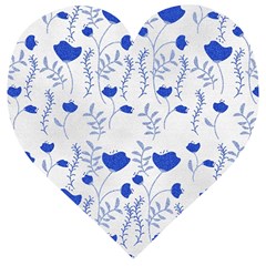 Blue Classy Tulips Wooden Puzzle Heart by ConteMonfrey