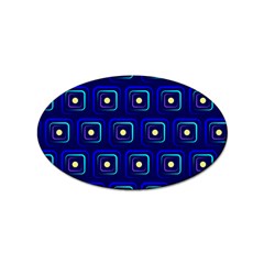Blue Neon Squares - Modern Abstract Sticker (oval) by ConteMonfrey