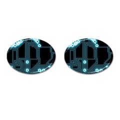 A Completely Seamless Background Design Circuitry Cufflinks (oval) by Amaryn4rt
