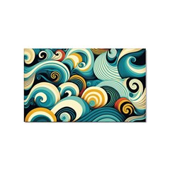 Waves Ocean Sea Abstract Whimsical Abstract Art 6 Sticker Rectangular (100 Pack) by Wegoenart