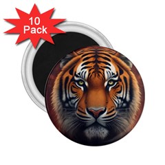 Tiger Animal Feline Predator Portrait Carnivorous 2 25  Magnets (10 Pack)  by Uceng