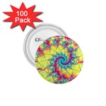 Fractal Spiral Abstract Background Vortex Yellow 1.75  Buttons (100 pack)  Front