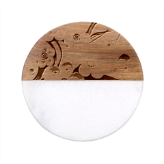 Sakura Flowers Flower Pink Blossom Spring Classic Marble Wood Coaster (round)  by danenraven