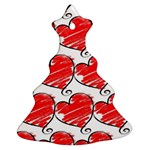 Seamless-heart-red Christmas Tree Ornament (Two Sides) Front