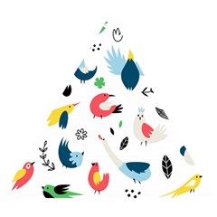 Vector Set Isolates With Cute Birds Scandinavian Style Wooden Puzzle Triangle by Salman4z
