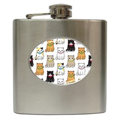 Cat Kitten Seamless Pattern Hip Flask (6 Oz) by Salman4z