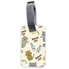 Happy-cats-pattern-background Luggage Tag (two Sides) by Salman4z