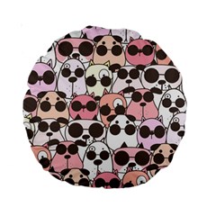 Cute-dog-seamless-pattern-background Standard 15  Premium Round Cushions by Salman4z