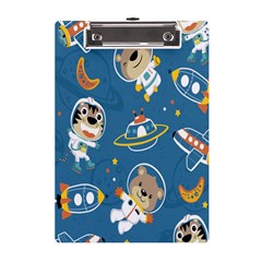 Seamless-pattern-funny-astronaut-outer-space-transportation A5 Acrylic Clipboard by Salman4z