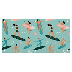 Beach-surfing-surfers-with-surfboards-surfer-rides-wave-summer-outdoors-surfboards-seamless-pattern- Banner And Sign 6  X 3  by Salman4z