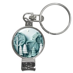 Background Christmas Winter Holiday Background Nail Clippers Key Chain by Ravend