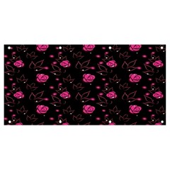 Pink Glowing Flowers Banner And Sign 8  X 4  by Sparkle