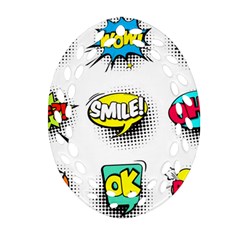 Set-colorful-comic-speech-bubbles Ornament (oval Filigree) by Salman4z