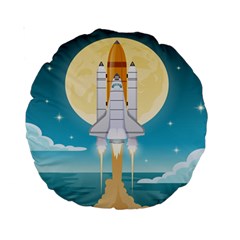 Space-exploration-illustration Standard 15  Premium Round Cushions by Salman4z