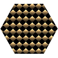 Golden Chess Board Background Wooden Puzzle Hexagon by pakminggu