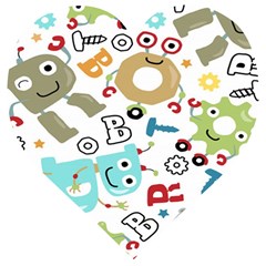 Seamless-pattern-vector-with-funny-robots-cartoon Wooden Puzzle Heart by Salman4z