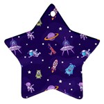 Space-seamless-pattern Star Ornament (Two Sides) Back