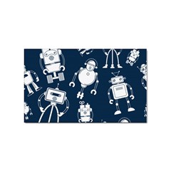 White-robot-blue-seamless-pattern Sticker Rectangular (10 Pack) by Salman4z